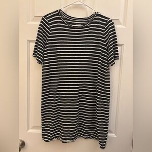 Eileen Fisher Black and White Striped Linen Dress